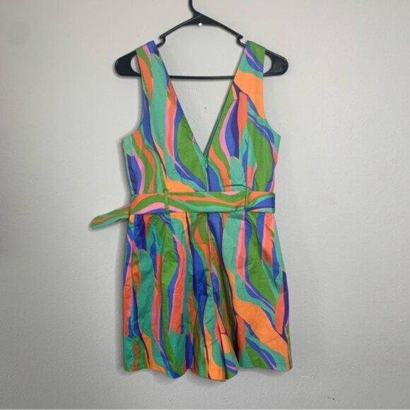 NWT Hutch Multi Color Sleeveless Belted V Neck Romper - Picture 8 of 11